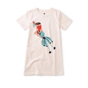 NWT Tea Collection Island Bird Tee Shirt Dress Creole Pink Size 12